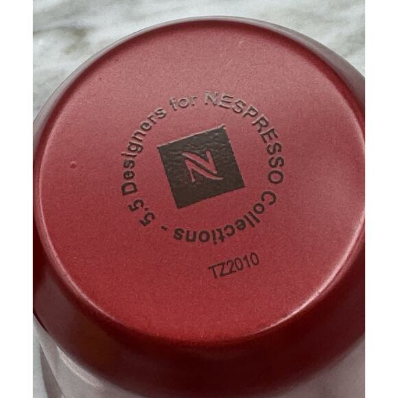 Nespresso Collections Espresso Cups Set of 2 Pixie Lungo Red 5.5 Designers Metal - Picture 10 of 10